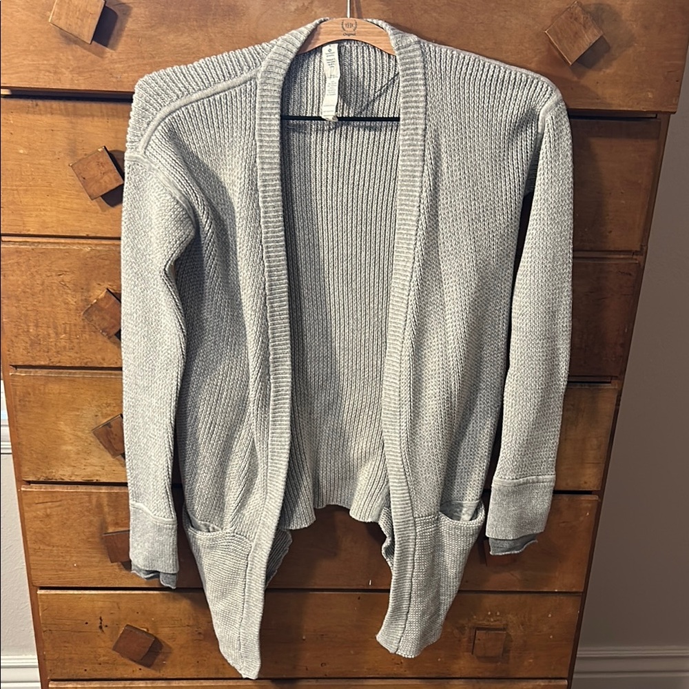 Gray Open-Front Women's Sweater